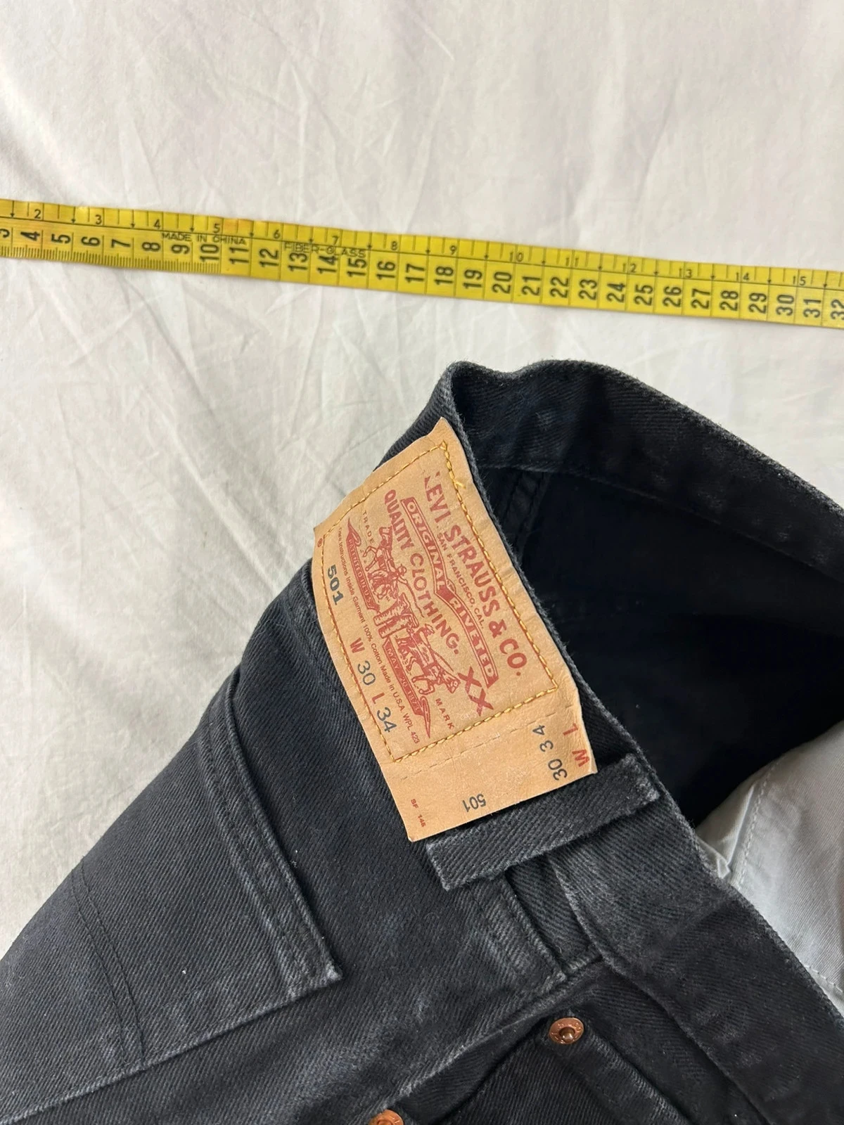 Jean Levi's lot 501 w30 l34 corte reto preto – photo 11